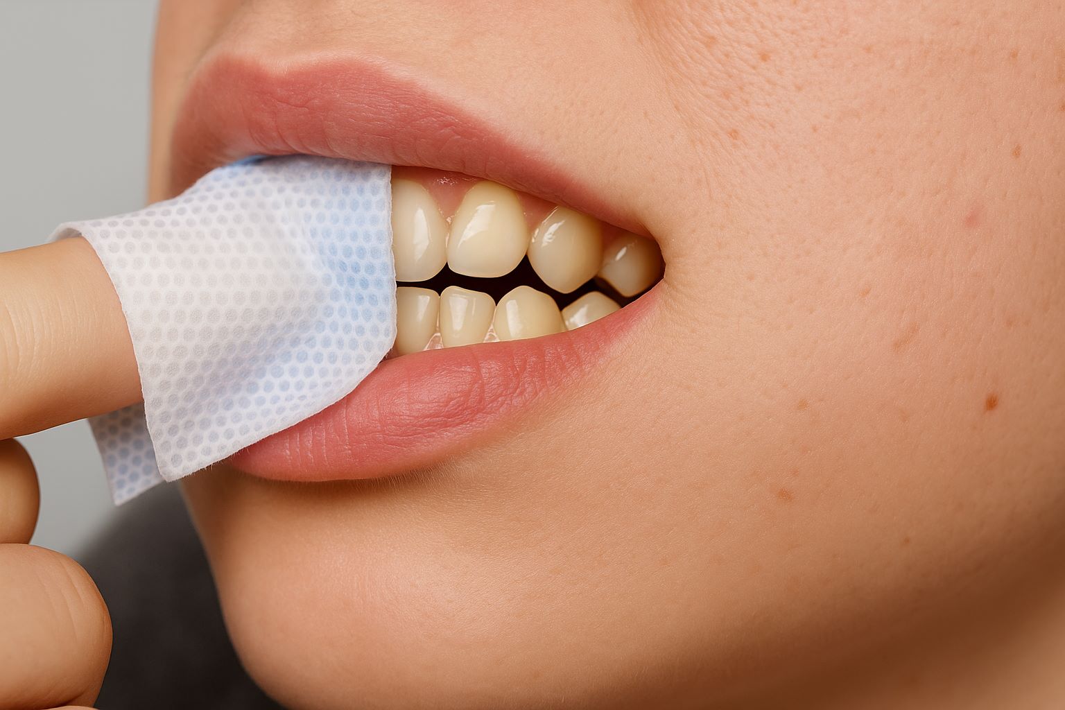 Nettoyage des dents avant la séance